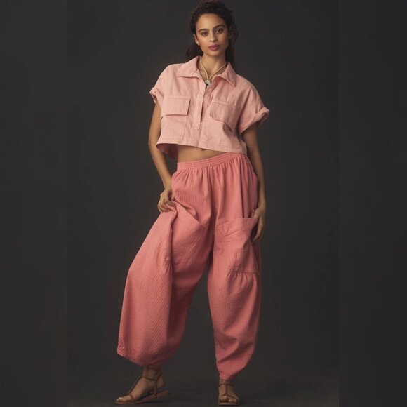 Anthropologie Pilcro Soft Barrel Pants M 8 Women's Casual Pant Boho NEW 44289 - Picture 1 of 4